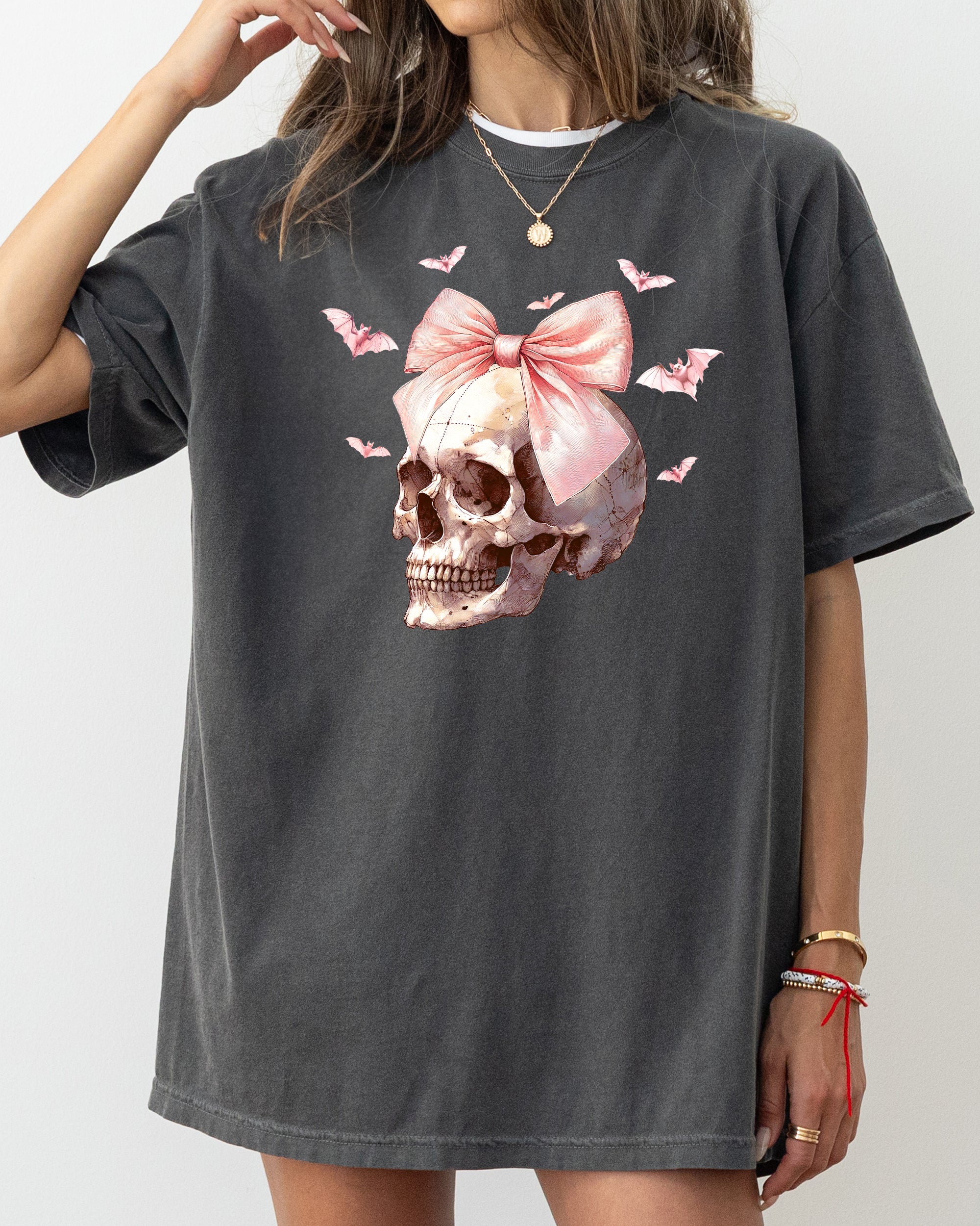 Bow Skull Coquette Vintage Western Witch Halloween Meme Costume Comfort Colors Tee