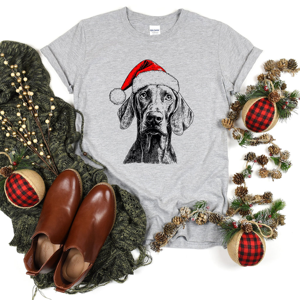 Weimaraner Santa Dog Lover Christmas Cheer For Pet Parents Premium Edition Comfort Colors Tee