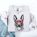 Belgian Malinois Valentine's Heart Portrait With Paw Print Collar Illustration For Pet Lovers Sweatshirt