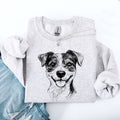 Jack Russell Portrait Illustration Featuring Curious Expression And Wagging Tail Sweatshirt