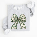 St Paddy's Day Coquette Bow Shamrock Clover Irish Lucky Lucky Charm St Patrick's Day Sweatshirt