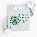 Dandelion St Patrick's Day Coquette Bow Clover Shamrock Lucky Irish Lucky Charm Sweatshirt