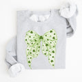 Green Coquette Bow Lucky Shamrock Irish Retro St Patrick's Day Celebration Sweatshirt
