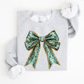 Leopard Bow Coquette Lucky Shamrock Irish Retro St Patrick's Day Graphic Sweatshirt