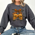 Skull Bow Coquette Bats Ghost Western Halloween Retro Vintage Spooky Graphic Sweatshirt
