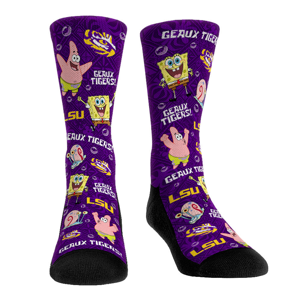 LSU Tigers - SpongeBob SquarePants Characters All-Over
