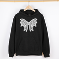 Lace Bow Halloween Goth Boo Faux Lace Ribbon Coquette Shimmering Ghost Graphic Hoodie