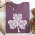 Lace Coquette Shamrock Clover Leprechaun St Patrick's Day Irish Luck Comfort Colors Tee
