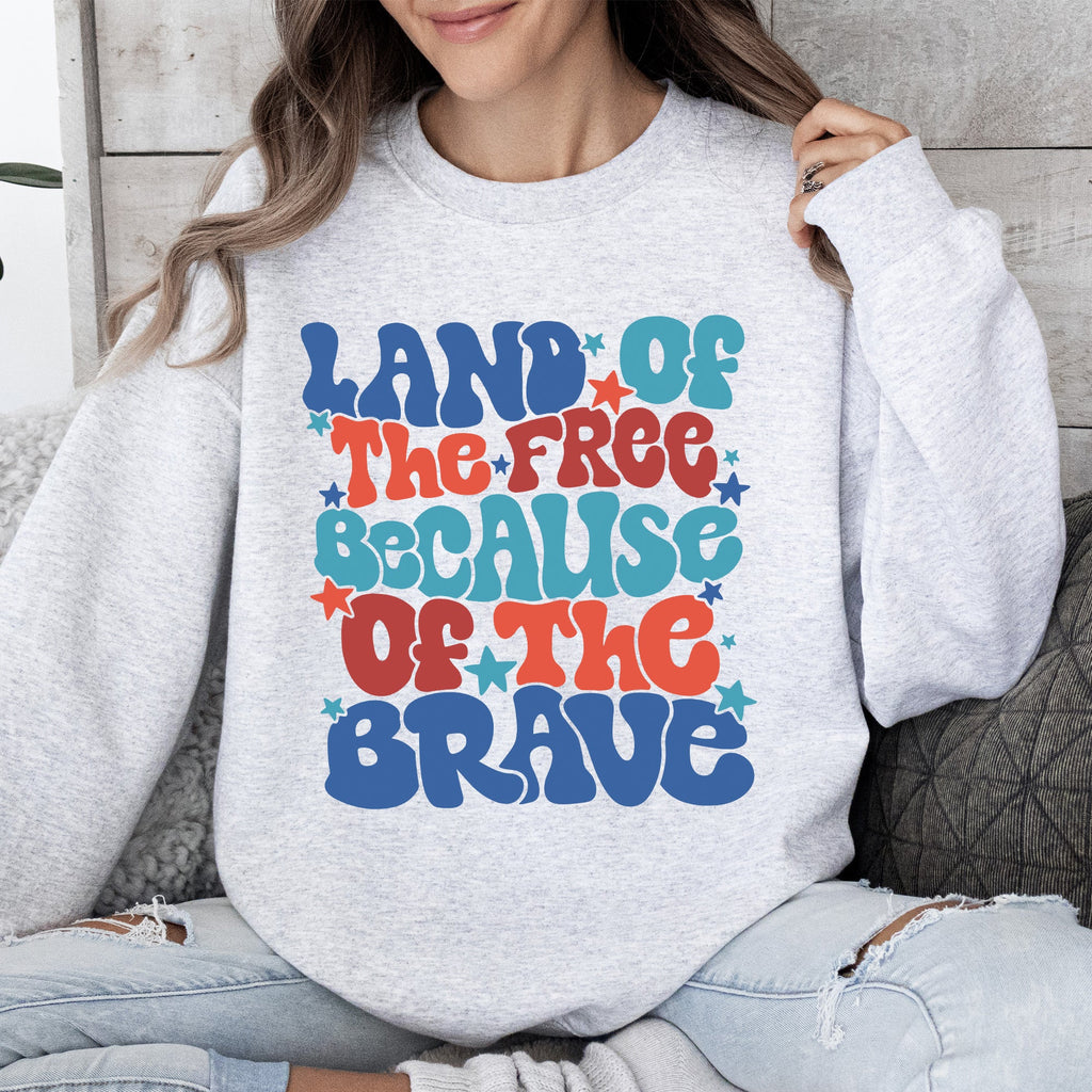 Land Of The Free American Babe 4th Of July Sweatshirt