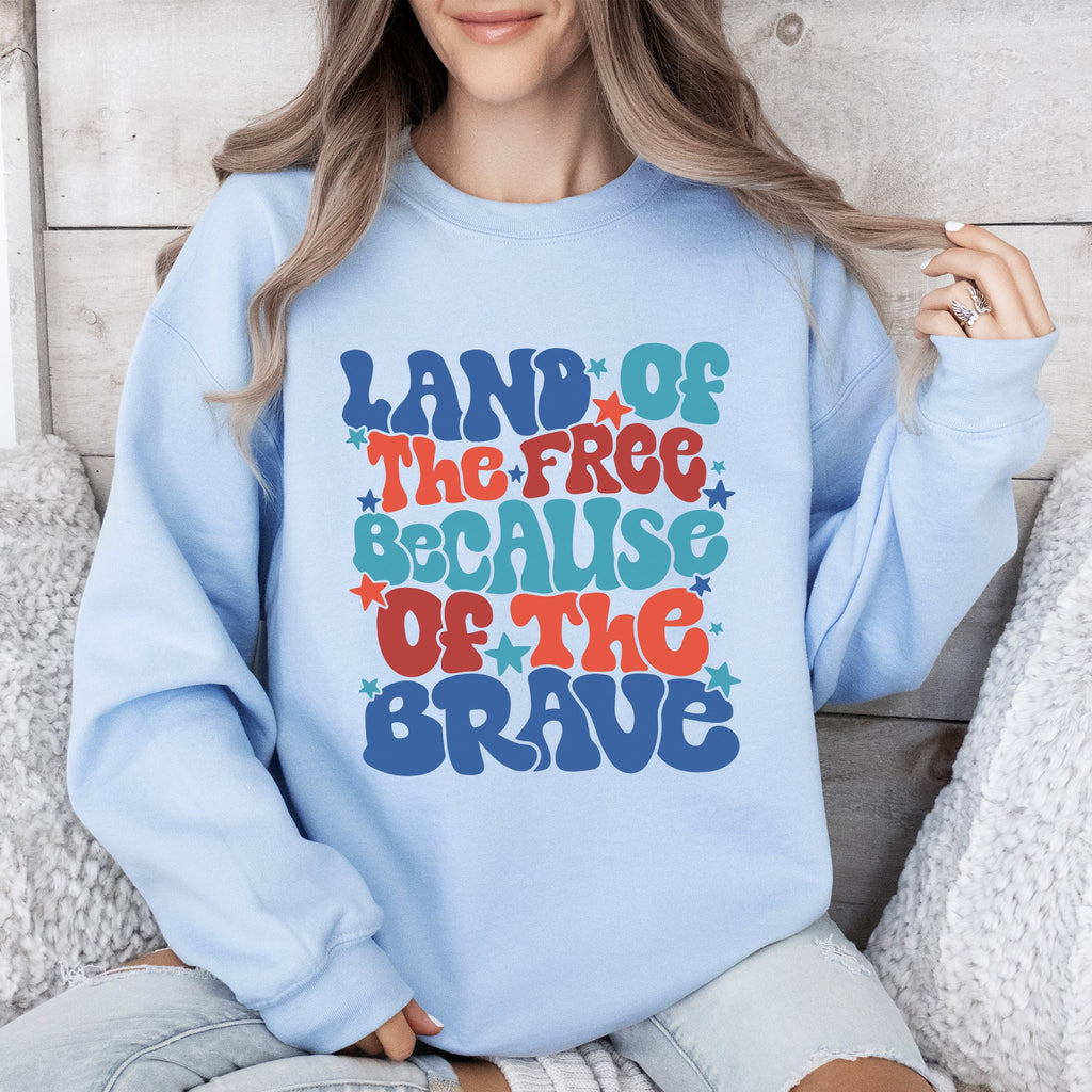 Land Of The Free American Babe 4th Of July Sweatshirt