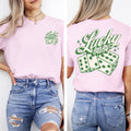 Lucky Babe Dice Las Vegas Leprechaun Shamrock Clover St Patrick's Day Edition Comfort Colors Tee