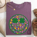 Lucky Smiley Retro Charms St Patrick's Day Shamrock Clover Leprechaun Comfort Colors Tee