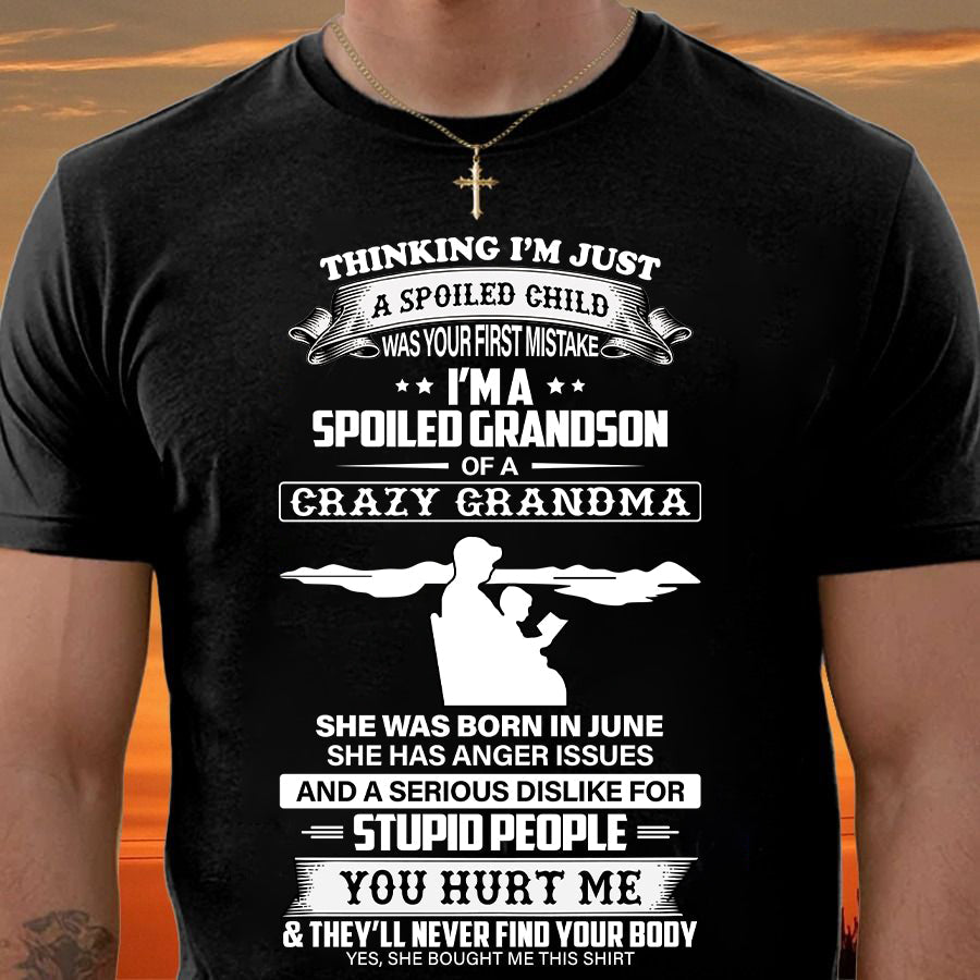 Spoiled by Grandma Shirt June Edition – From Grandma to Grandson NGHL06 (SKU-GMS2-06)