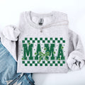 Mama Checkered Bow Ribbon St Patrick's Day Shamrock Clover Leprechaun Sweatshirt