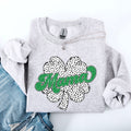 Mama Dalmatian Print St Patrick's Day Shamrock Clover Lucky Leprechaun Sweatshirt