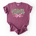 Mama Floral Ribbon Bow Mother's Day Pastel Bouquet Bright Colorful Flowers Comfort Colors Tee