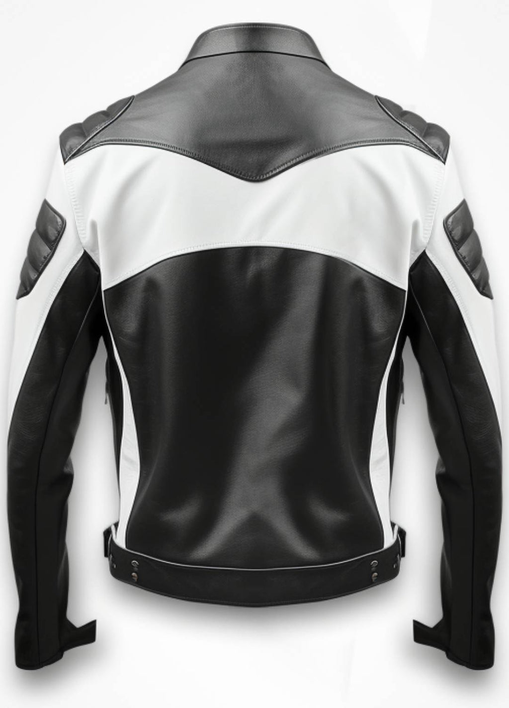 Men’s Faux Leather Jacket - White and Black Jacket