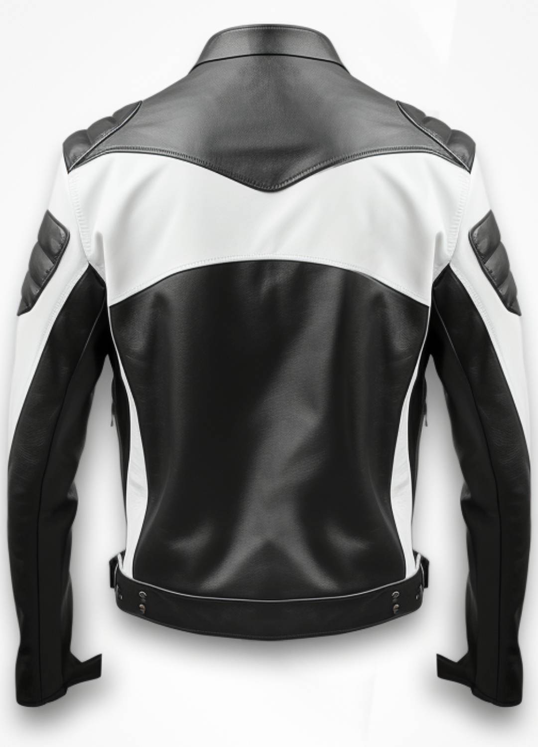 Men’s Faux Leather Jacket - White and Black Jacket