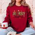 Merry Christmas Camo Santa And Christmas Tree Design Graphic Sweatshirt For Holidays