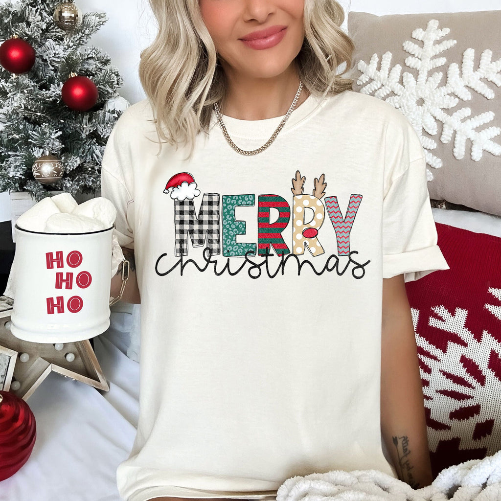Merry Christmas Santa Claus Festive Holiday Greeting For Seasonal Gatherings And Family Photos Comfort Colors Tee