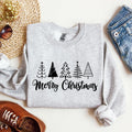 Minimalist Merry Christmas Trees Classic Retro Winter Santa Xmas Cozy Holiday Sweatshirt