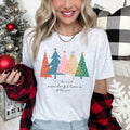 Most Wonderful Time Retro Christmas Trees Colorful Ornaments Festive Holiday Scene Graphic Tee