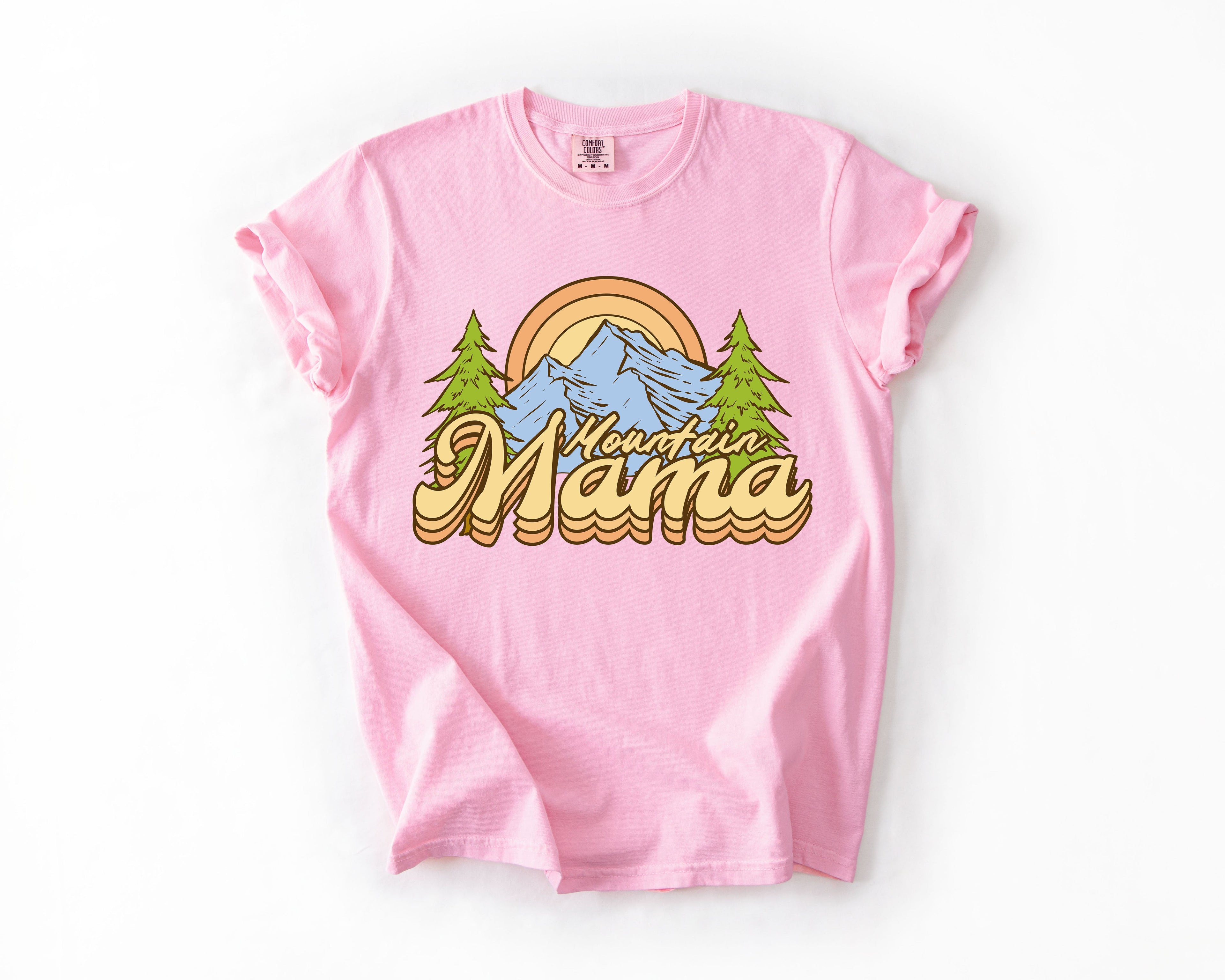 Mountain Mama Adventure Boat Lake Life Camping Outdoor Nature Travel Comfort Colors Tee