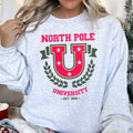North Pole University Retro Christmas Festive Winter Seasonal Graphic Sweatshirt
