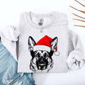 Norwegian Elkhound Santa Claus Christmas Dog Lover Portrait Artwork Holiday Design Sweatshirt