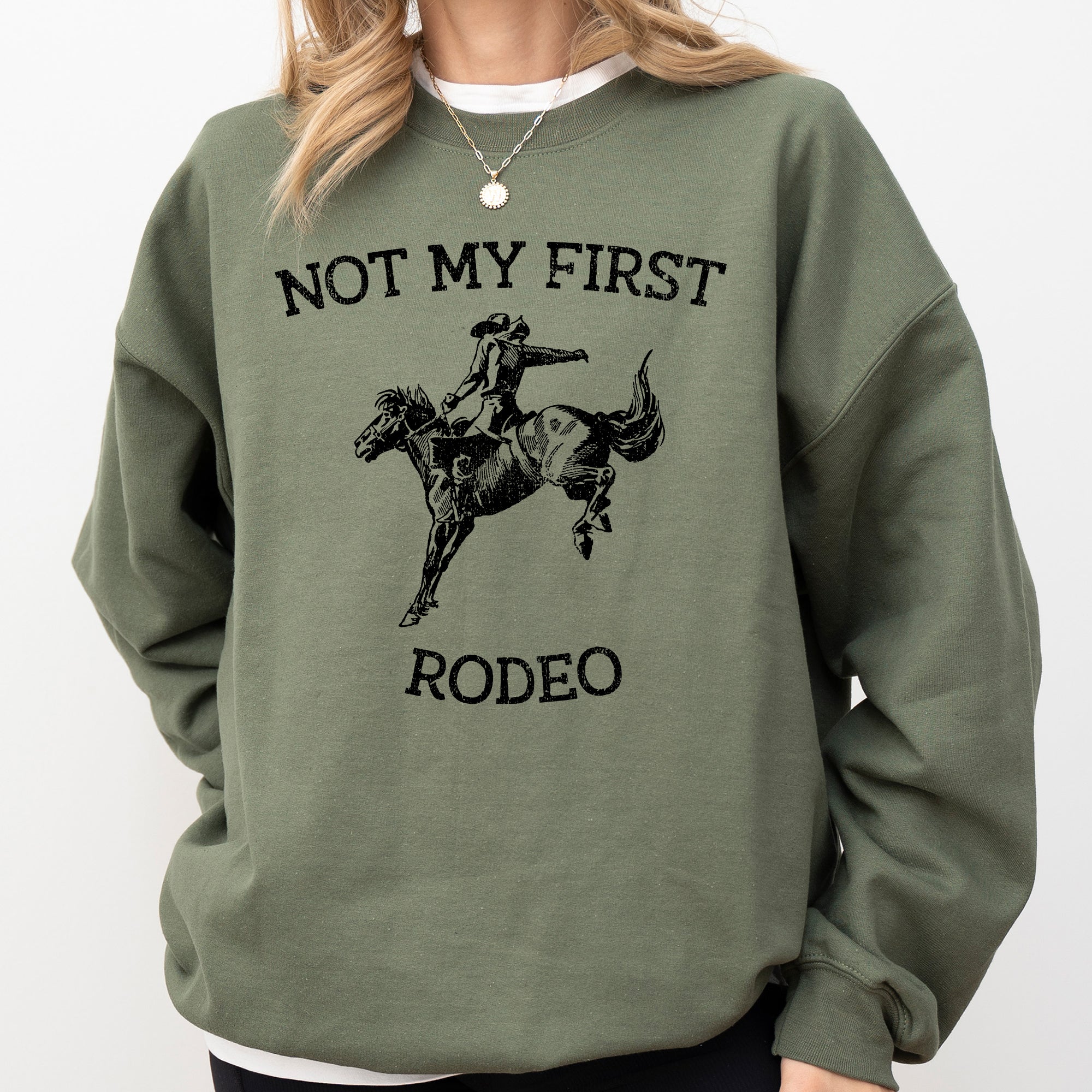 Not My First Rodeo Cowboy Country Cowgirl Vintage Western Pride Graphic Sweatshirt