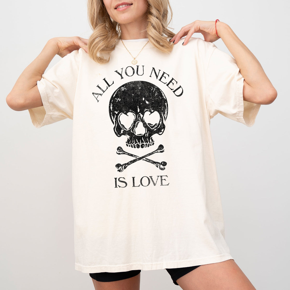 All You Need Is Love Skull Witch Meme Halloween Spooky Costume Comfort Colors Tee