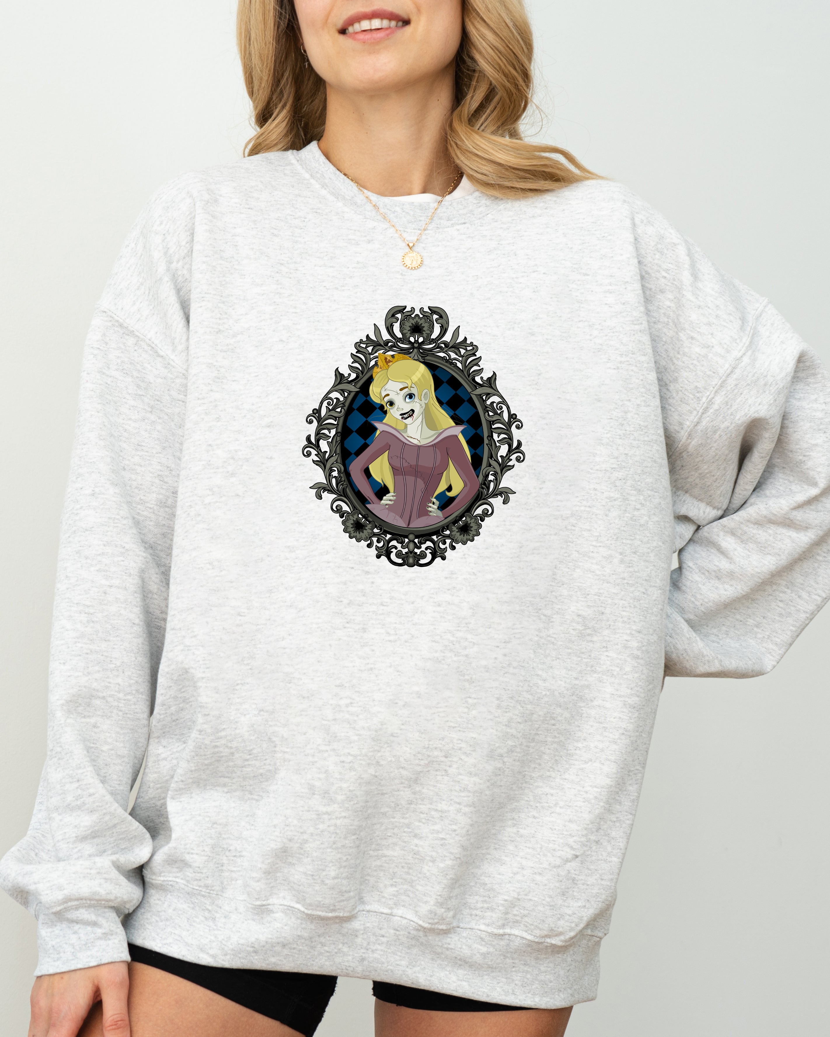 Sleeping Beauty Princess Skeleton Witch Halloween Meme Spooky Costume Sweatshirt