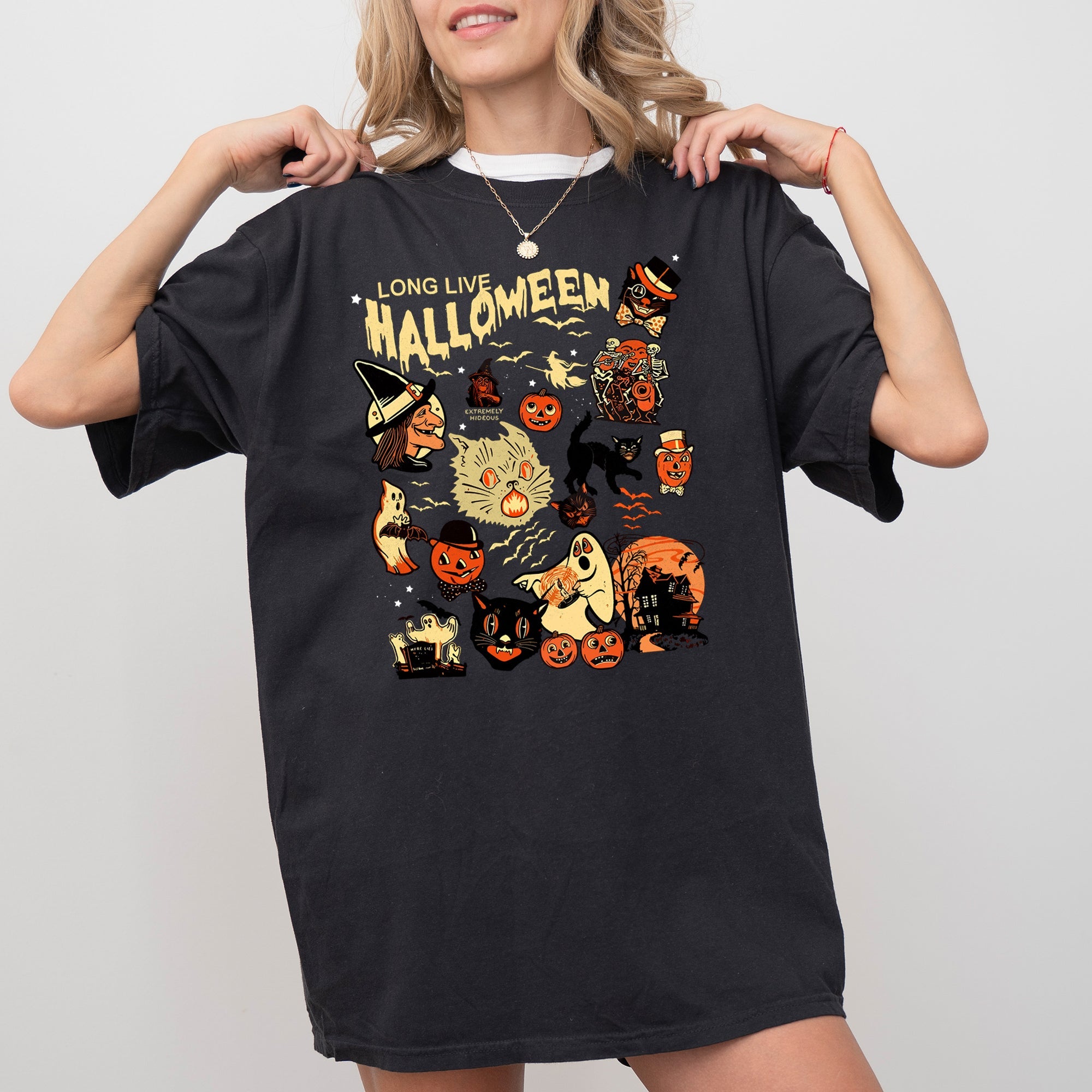 Long Live Halloween Pumpkin Spooky Skeleton Witch Meme Aesthetic Costume Comfort Colors Tee