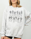 Dancing Skeletons Witch Skull Halloween Costume Spooky Meme Graphic Gothic Sweatshirt