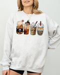 Halloween Coffee Skeleton Ghost Witch Skull Spooky Meme Vintage Costume Sweatshirt