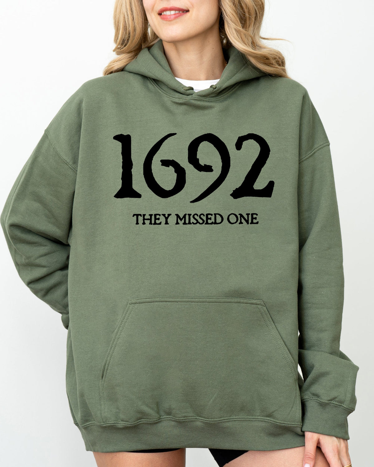 1692 They Missed One Skeleton Ghost Witch Skull Spooky Aesthetic Halloween Meme Hoodie