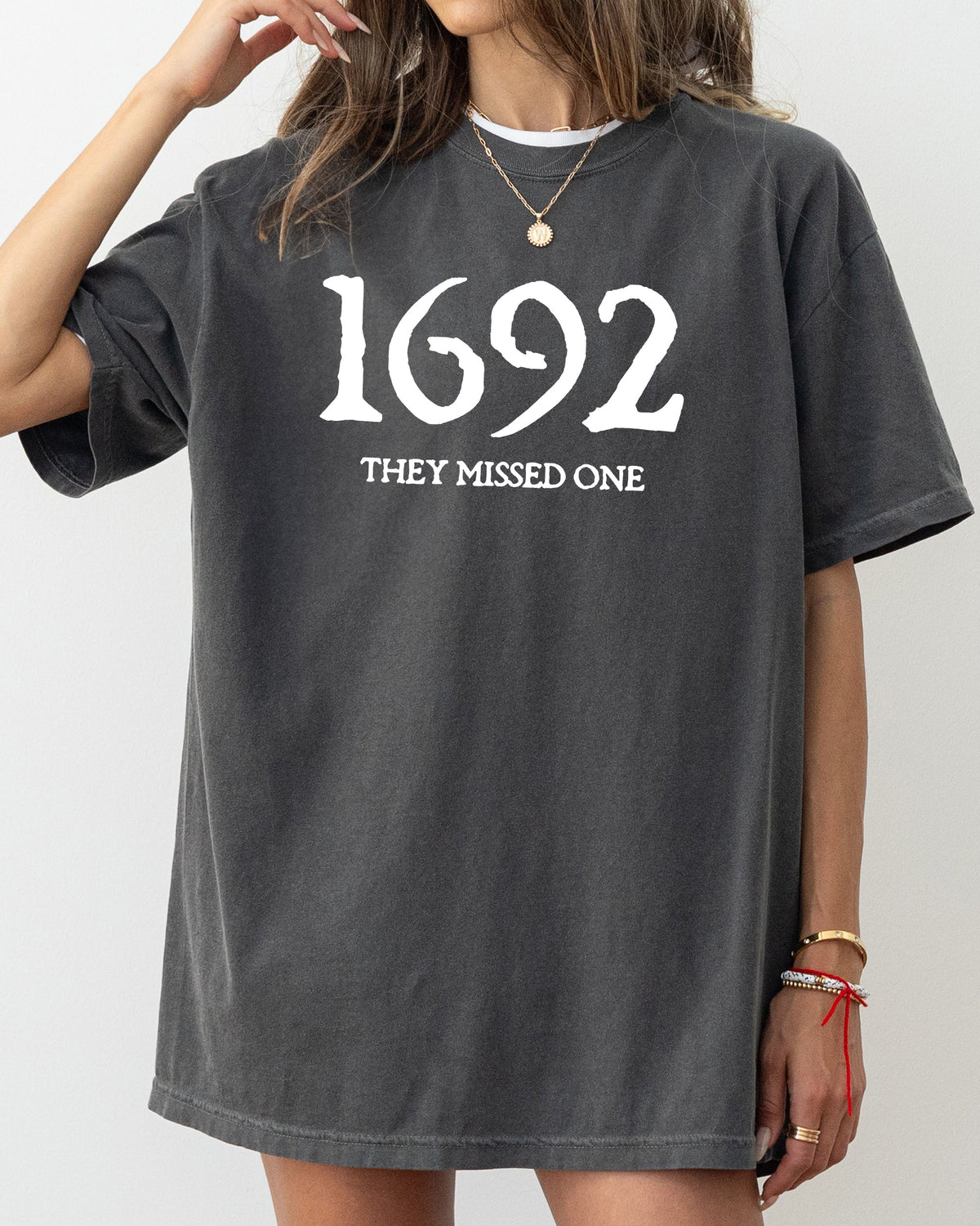 1692 They Missed One Skeleton Ghost Witch Skull Spooky Halloween Costume Comfort Colors Tee