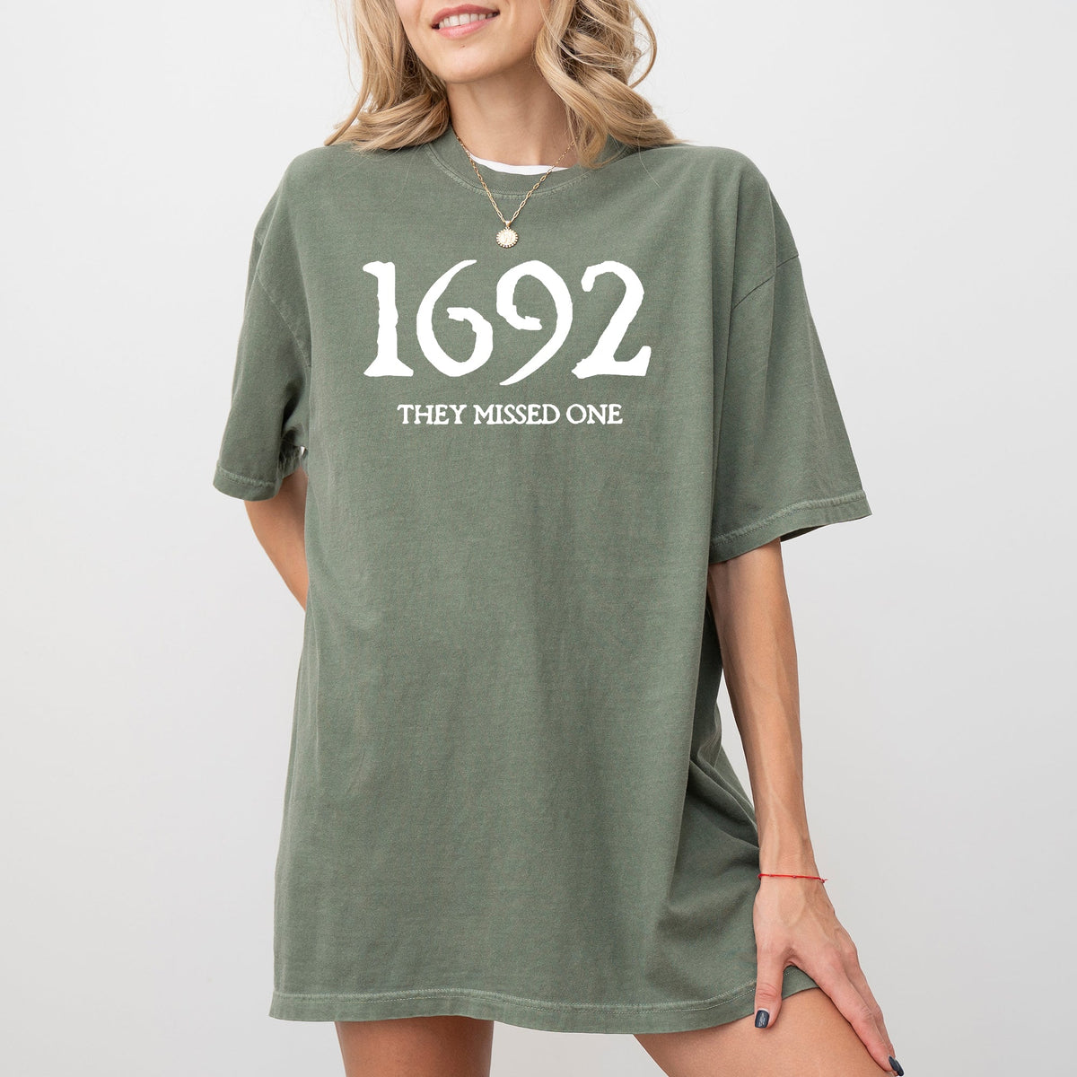 1692 They Missed One Skeleton Ghost Witch Skull Spooky Halloween Costume Comfort Colors Tee