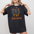 Yee Haw Western Skeleton Ghost Witch Skull Spooky Aesthetic Meme Halloween Costume Comfort Colors Tee