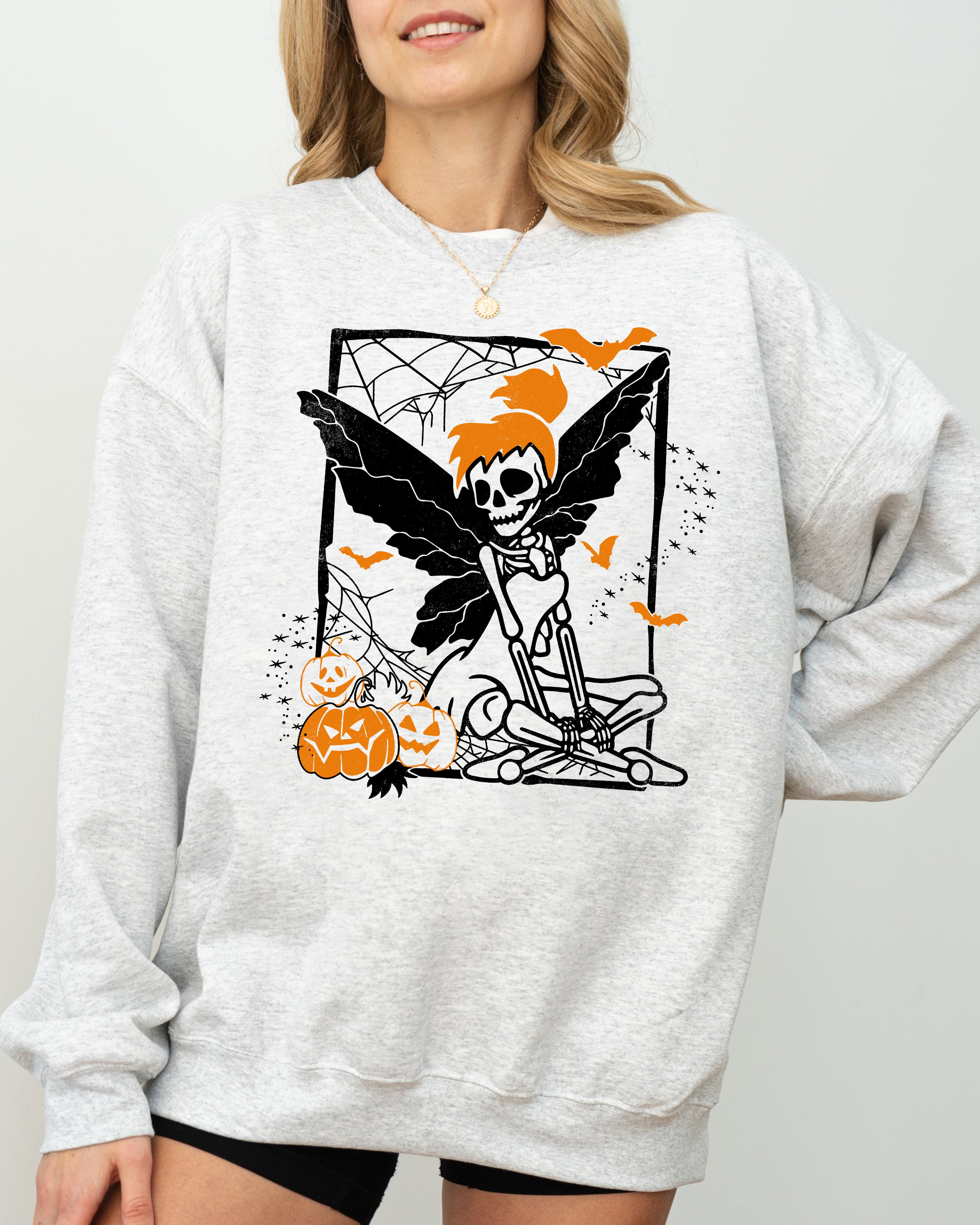 Fairy Skeleton Ghost Skull Spooky Aesthetic Meme Halloween Costume Graphic Sweatshirt