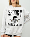 Spooky Babes Club Ghost Skeleton Witch Skull Aesthetic Meme Halloween Costume Sweatshirt