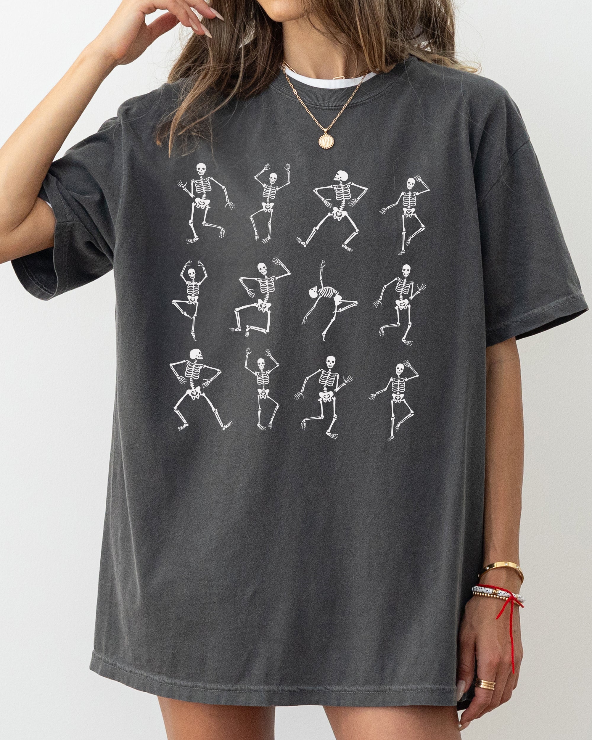 Mini Dancing Skeletons Ghost Western Witch Skull Vintage Meme Halloween Costume Comfort Colors Tee