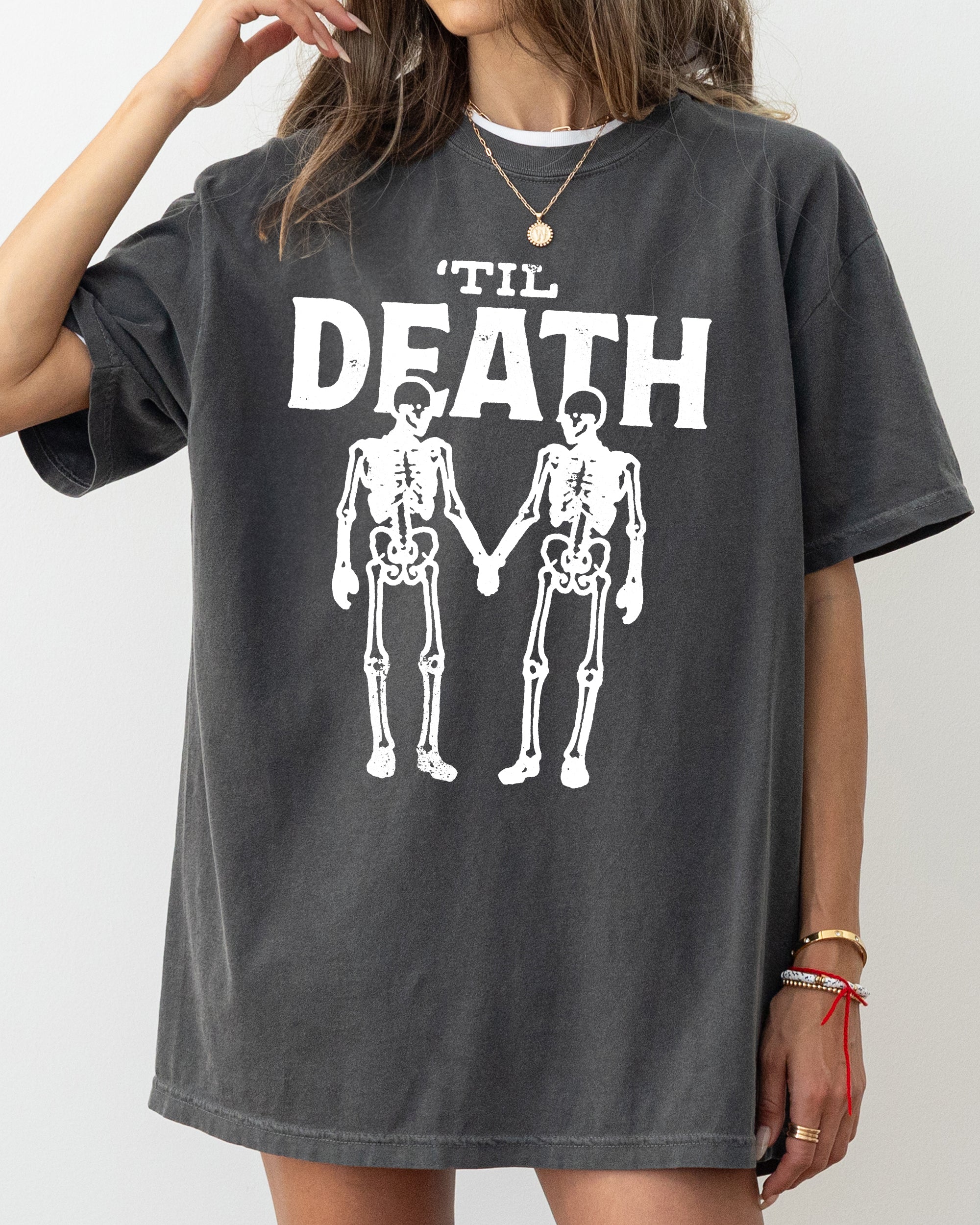 Til Death Skeleton Lovers Ghost Western Witch Halloween Costume Comfort Colors Tee