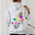 Floral Outlines Leaves Flowers Colorful Botanical Sketch Nature Inspired Abstract Garden Hoodie