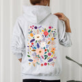 Bloom Brilliance Color-Infused Floral Print All-Over Garden Motif With Petal Shimmer Accent Hoodie