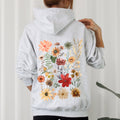 Dried Wildflower Meadow Nature Floral Pressed Leaves Botanical Garden Scene Hoodie