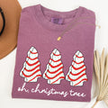Oh Christmas Tree Cakes Winter Snacks Santa Snow Xmas Holiday Cheer Collection Comfort Colors Tee