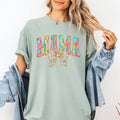 Painted Mama Dalmatian Print Bow Ribbon Coquette Mother's Day Design Comfort Colors Tee