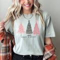 Pastel Christmas Trees, Merry And Bright Holiday Edition Exclusive Comfort Colors Tee