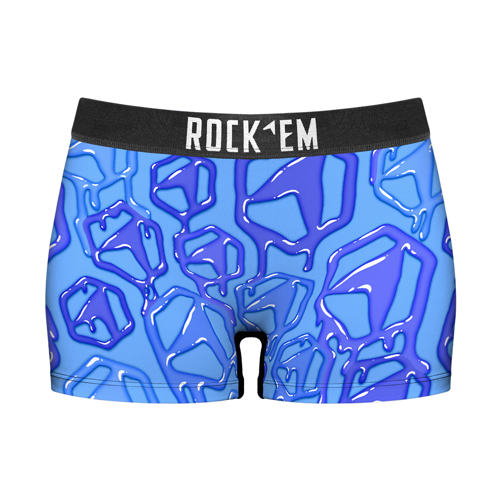 Women's Boy Shorts - Hex Drip (Cobalt)